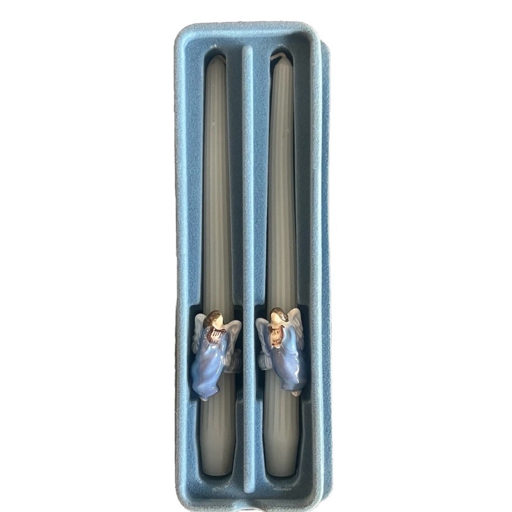 Avon Heavenly Angels Huggers 10 Inch Fragranced Taper Candles Vintage Set of 2